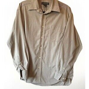Banana Republic Shirt Mens‎ Medium Gray Button Front Regular Fit 100% Cotton